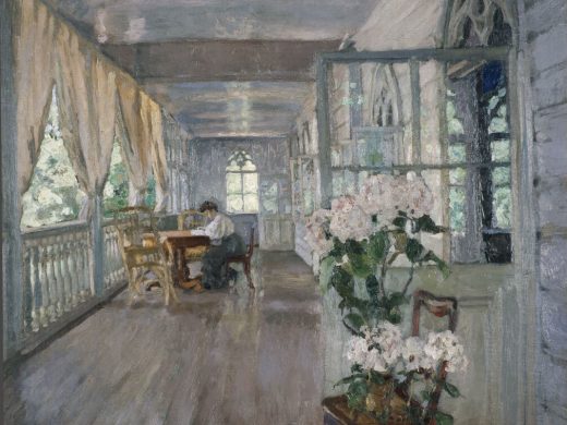 «Терраса в поместье», художник Станислав Жуковский