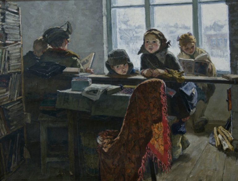 «В сельской библиотеке», художница Ирина Шевандронова