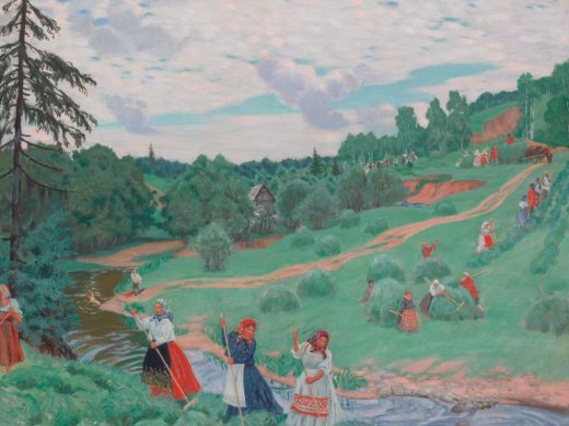 «Сенокос», художник Борис Кустодиев