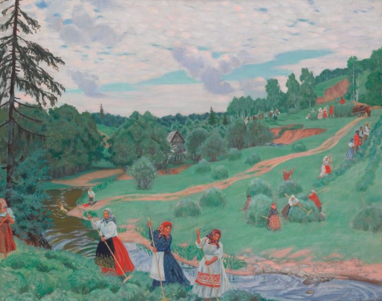 «Сенокос», художник Борис Кустодиев