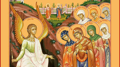 Жены-мироносицы. Фрагмент иконы